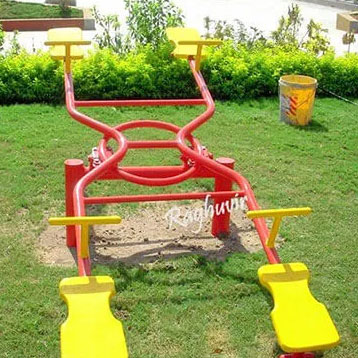 red & yellow double seet seesaw for kids