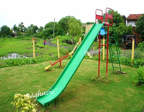outdoor green plain slide